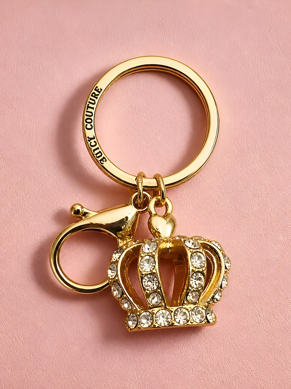 Juicy Couture Gold Crystal Crown Key Ring/Bag Charm